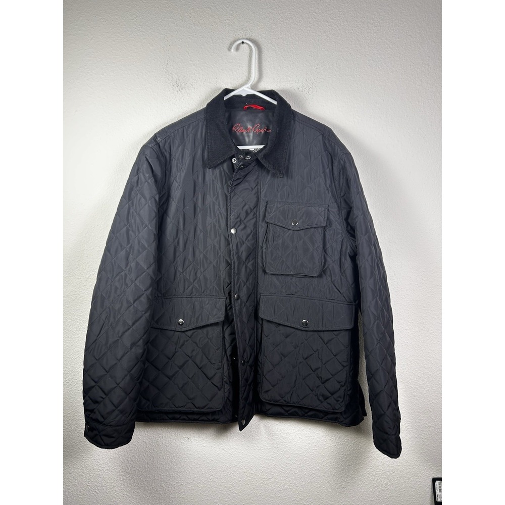 Robert Graham Field Shooting Jacket Quilted Black Size Large